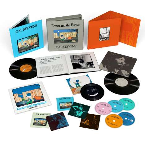 Yusuf (Yusuf Islam / Cat Stevens) (geb. 1948): Teaser And The Firecat (180g) (50th Anniversary Edition) (Limited &amp; Numbered Super Deluxe Box), 4 CDs, 1 Blu-ray Disc, 2 LPs, 1 Single 7" und 1 Buch