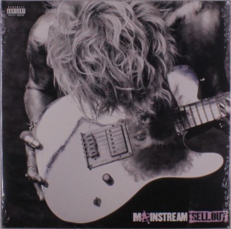 "MAINSTREAM SELL OUT" steht am unteren Rand. Ein Mann mit langen, verwuschelten Haaren hält eine E-Gitarre.