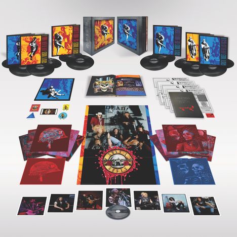 Guns N' Roses: Use Your Illusion I + II (remastered) (180g) (Limited Super Deluxe Box Edition), 12 LPs und 1 Blu-ray Disc