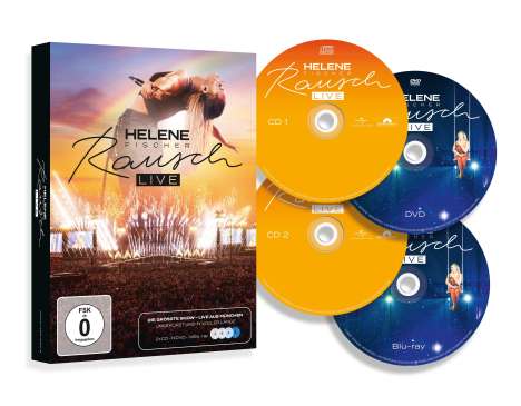 Helene Fischer: Rausch (Live) (Limited Box Set), 2 CDs, 1 Blu-ray Disc und 1 DVD