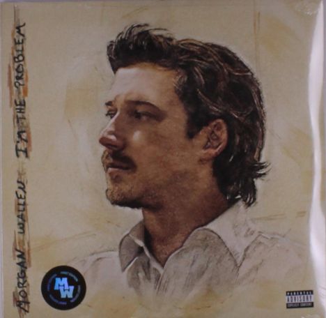 "MORGAN WALLEN" und "I'M THE PROBLEM" stehen neben einer Illustration von einem Mann im Profil. Unten ein rundes Logo.