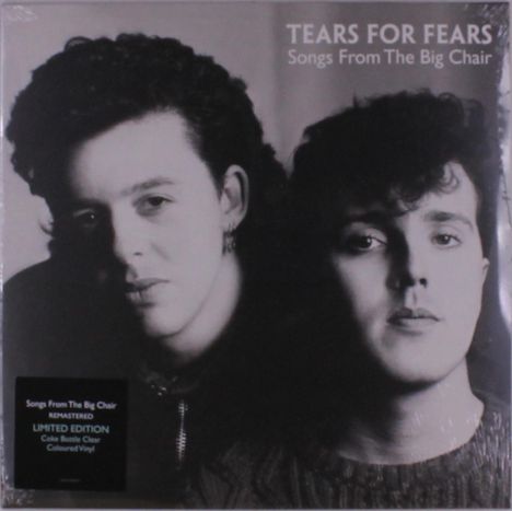 "Tears for Fears: Songs From The Big Chair" steht oben. Schwarz-weißes Portrait von zwei Männern. Limited Edition Hinweis.