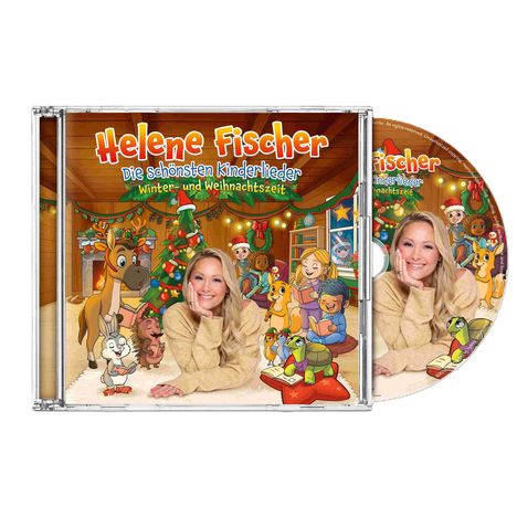 Helene Fischer: Die schönsten Kinderlieder. Winter- und Weihnachtszeit. Illustration mit Tieren und Dekorationen.