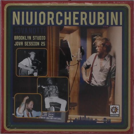 NIUIORCHERUBINI, Jovanotti, Brooklyn Studio Jova Session 25. Ein Sänger im Studio mit Mikrofon, umgeben von kleineren Bildern.