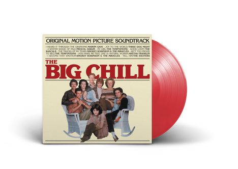 "The Big Chill" in roter Schrift, darüber Songtitel. Darunter posiert eine Gruppe von Menschen zusammen. Rote Schallplatte.