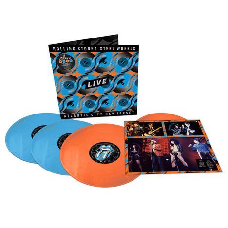The Rolling Stones: Steel Wheels Live (Atlantic City 1989) (180g) (Limited Edition) (Blue &amp; Orange Vinyl), 3 LPs und 1 Single 12"