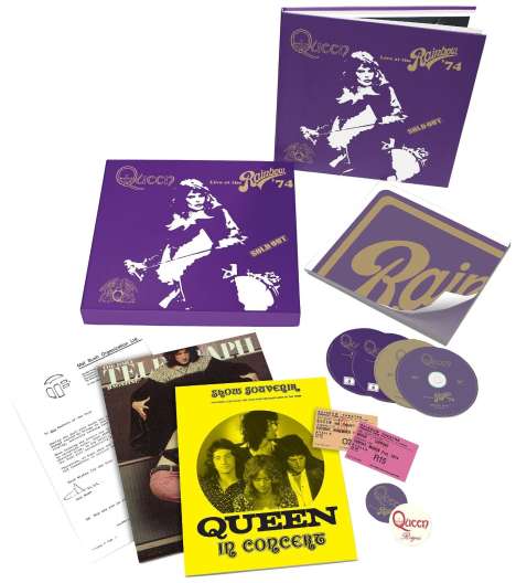 Queen: Live At The Rainbow '74 (Limited Super Deluxe Boxset) (2 CD + DVD + Blu-ray), 2 CDs, 1 DVD und 1 Blu-ray Disc