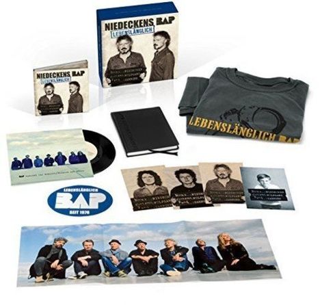 Niedeckens BAP: Lebenslänglich (Limited Boxset), 1 CD, 1 DVD, 1 Single 7", 1 T-Shirt und 1 Merchandise