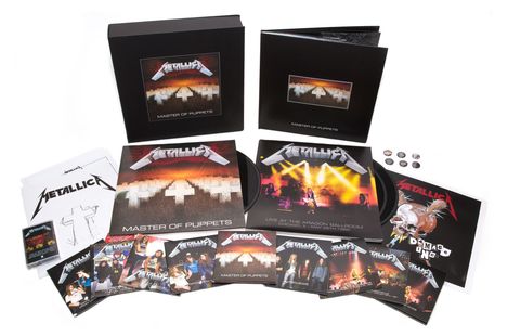Metallica: Master Of Puppets (remastered) (180g) (Limited-Numbered-Edition) (Deluxe-Boxset), 3 LPs, 10 CDs, 2 DVDs, 1 MC und 1 Buch