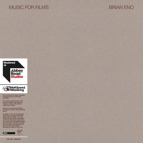 Brian Eno (geb. 1948): Music For Films (180g) (Limited Halfspeed Master) (45 RPM), 2 LPs
