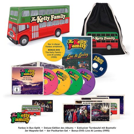 The Kelly Family: We Got Love - Live At Loreley (Limited Fanbox), 2 CDs, 3 DVDs und 1 Merchandise