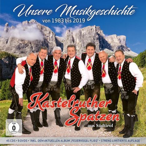 Kastelruther Spatzen: Unsere Musikgeschichte 1983 - 2019 (Limitierte nummerierte Box), 45 CDs und 9 DVDs