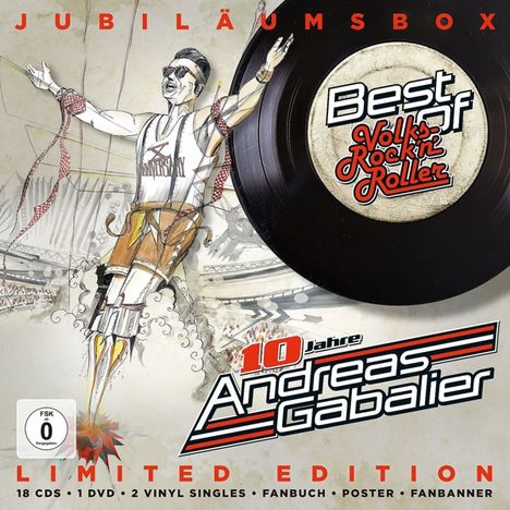 Andreas Gabalier: Best Of Volks-Rock'n'Roller (Jubiläumsbox), 18 CDs, 2 Singles 7" und 1 DVD