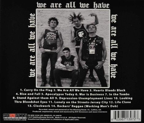 The Casualties: We Are All We Have, CD