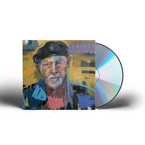 Keine sichtbaren Texte. Illustration eines Mannes mit Mütze und Bart auf CD-Hülle, in kräftigen Farben gehalten.