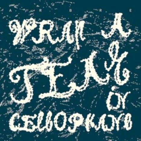 Dekorative, verworrene Schrift mit unleserlichem Text vor dunkelgrünem Hintergrund, ähnlich einem künstlerischen Logo.