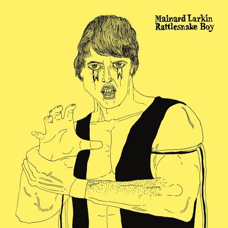 "Mainard Larkin Rattlesnake Boy" steht oben. Eine Skizze eines Mannes zeigt ihn mit dramatischen Gesichtszügen und Gesten.