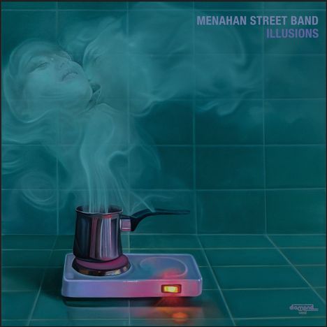 "Menahan Street Band Illusions." Illustration: Ein Topf auf einer elektrischen Herdplatte mit aufsteigendem Rauch, im Rauch ein Gesicht.