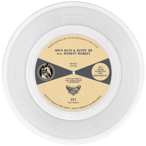 Seun Kuti &amp; Egypt 80 &amp; Damian Marley: Dey / Dey (Instrumetal) (Transparent Vinyl), Single 7"