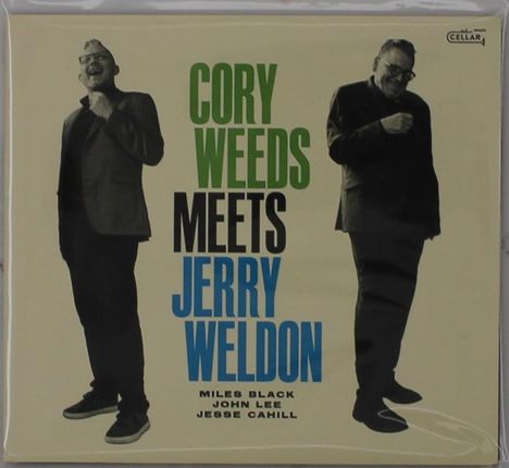 "Cory Weeds Meets Jerry Weldon" steht in großen Buchstaben. Zwei Männer, beide lächelnd, stehen nebeneinander.