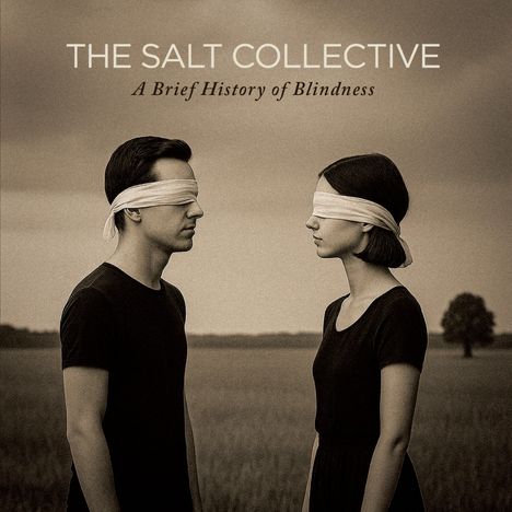 "The Salt Collective: A Brief History of Blindness." Ein Mann und eine Frau stehen einander gegenüber, mit verbundenen Augen.