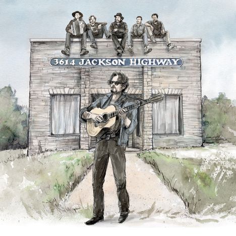 3614 JACKSON HIGHWAY: Eine musikalische Szene vor einem Backsteingebäude, jemand spielt Gitarre, andere sitzen darüber.