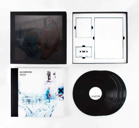 Radiohead: OK Computer Oknotok 1997 - 2017 (Limited Boxset), 3 LPs, 2 Bücher und 1 MC