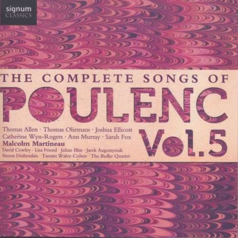 Francis Poulenc (1899-1963): Sämtliche Lieder Vol.5, CD