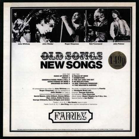 Family (Roger Chapman): Old Songs New Songs (remastered) (180g) (Limited Edition), LP