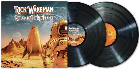 Der Text lautet: "Rick Wakeman & The English Rock Ensemble, Return to the Red Planet". Eine Illustration zeigt einen Astronauten.