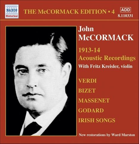 John McCormack-Edition Vol.4/The Acoustic Recordings 1913/14, CD