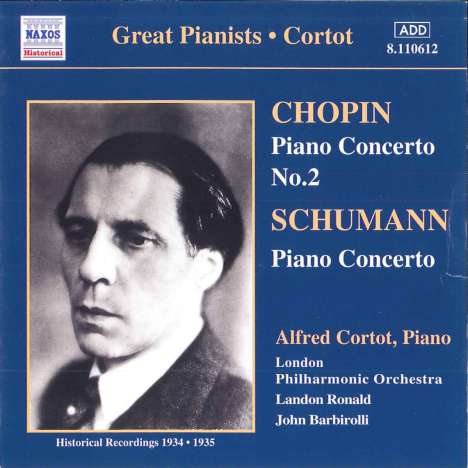 Alfred Cortot spielt Klavierkonzerte, CD