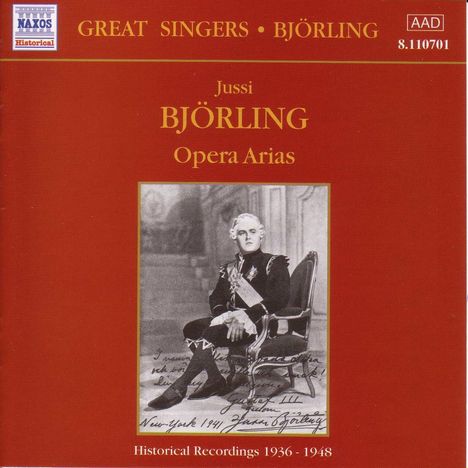 Jussi Björling - Opera Arias, CD