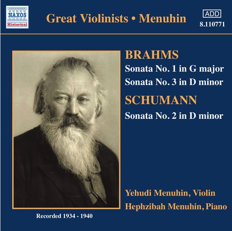 Johannes Brahms (1833-1897): Sonaten für Violine & Klavier Nr.1 & 3, CD