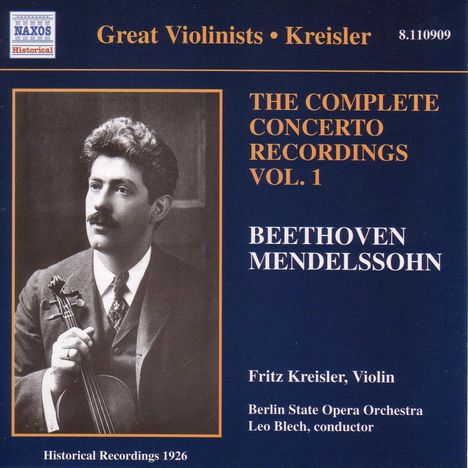 Fritz Kreisler - Complete Concerto Recordings Vol.1, CD