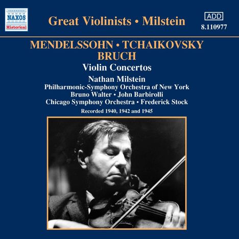 Nathan Milstein spielt Violinkonzerte, CD