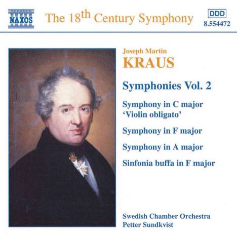 Joseph Martin Kraus (1756-1792): Symphonien C-Dur,F-Dur,A-Dur (VB 138,130,128), CD