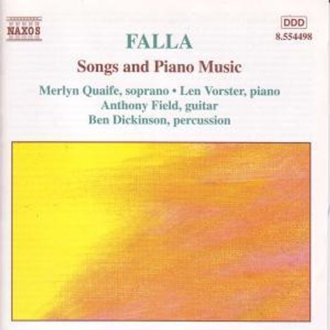 Manuel de Falla (1876-1946): Klavierwerke, CD