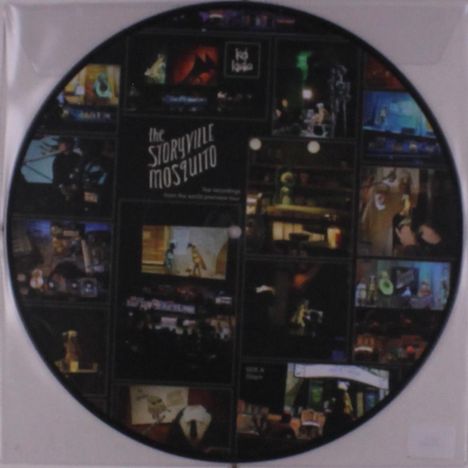 "The Storyville Mosquito" und "Kid Koala" sind zentral. Umgeben von Szenen aus einer Performance oder Animation.