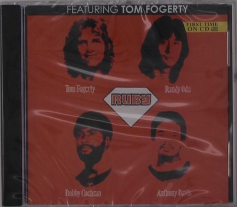 "FEATURING TOM FOGERTY", "RUBY" in einer Raute, Porträts von Tom Fogerty, Randy Oda, Bobby Cochran, Anthony Davis.