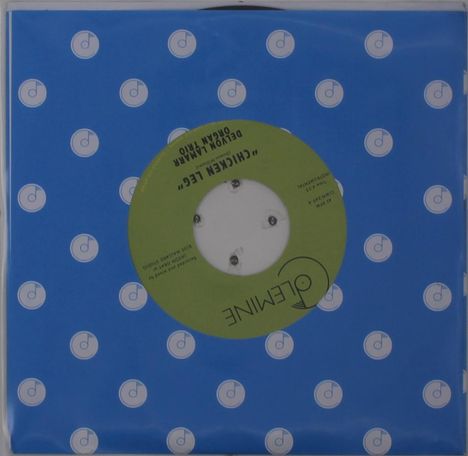 Ein Schallplattencover mit der Aufschrift: “CHICKEN LEG” vom Delvon Lamarr Organ Trio, auf blauem Hintergrund mit Logos.