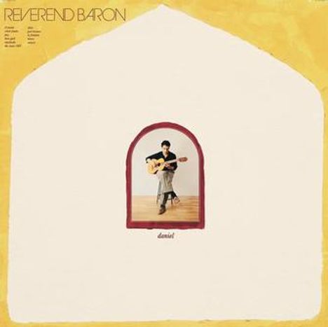 Oben links steht "REVEREND BARON". In der Mitte spielt eine Person Gitarre in einem Torbogen. Unten steht "devious".