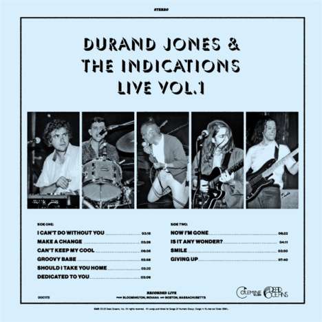 Durand Jones &amp; The Indications: Live Vol.1 (Limited-Edition) (Translucent Blue Vinyl), LP