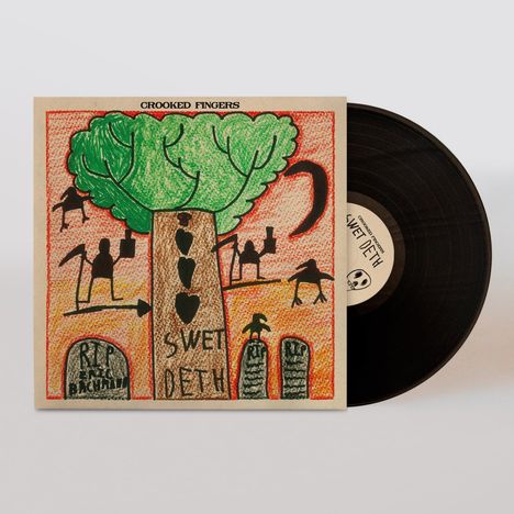 "Crooked Fingers", "Sweet Deth". Illustration: Ein großer Baum mit grüner Krone, Sensenmänner und Grabsteine.