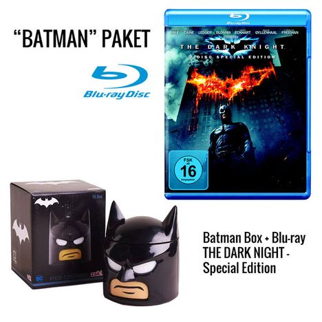 The Dark Knight (Geschenkset mit Lunchbox) (Blu-ray), 2 Blu-ray Discs und 1 Merchandise