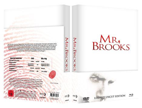 Mr. Brooks - Der Mörder in dir (Blu-ray &amp; DVD im Mediabook), 1 Blu-ray Disc und 1 DVD