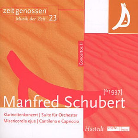 Manfred Schubert (1937-2011): Suite für Orchester, CD