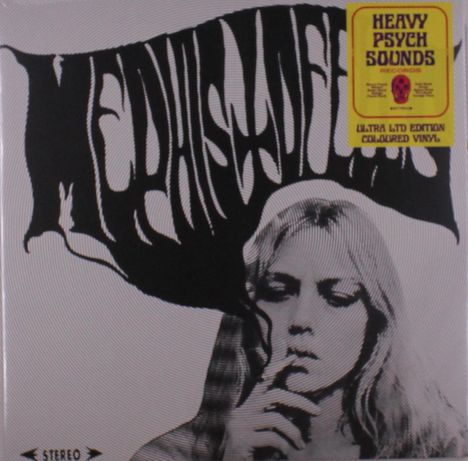 "Heavy Psych Sounds Records. Ultra Ltd Edition Coloured Vinyl." 
Illustration einer Frau, die raucht.