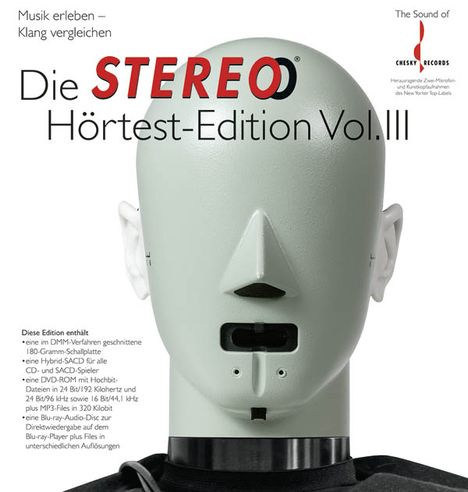 Die Stereo Hörtest Edition Vol. III (180g) (Limited Edition) (LP + SACD + DVD-ROM + Blu-ray Audio), 1 LP, 1 Super Audio CD, 1 DVD-ROM und 1 Blu-ray Audio