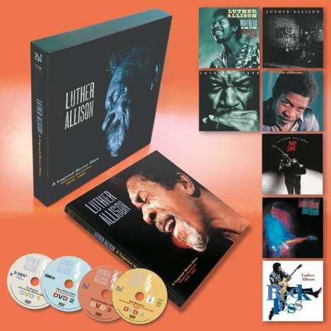 Luther Allison: A Legend Never Dies (Essential Recordings 1976 - 1997) (Limited Numbered Edition), 7 CDs, 4 DVDs and 1 Buch